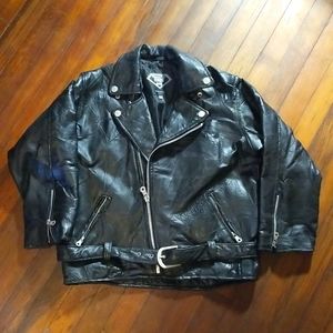 Leather motorcycle jacket